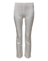 Dolce & Gabbana Ivory Silk Tapered High Waist Pants